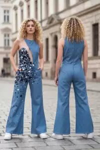 Denim jumpsuit by designer drishti goyal